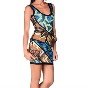 Herve Leger peplum multicolor dress. Size S